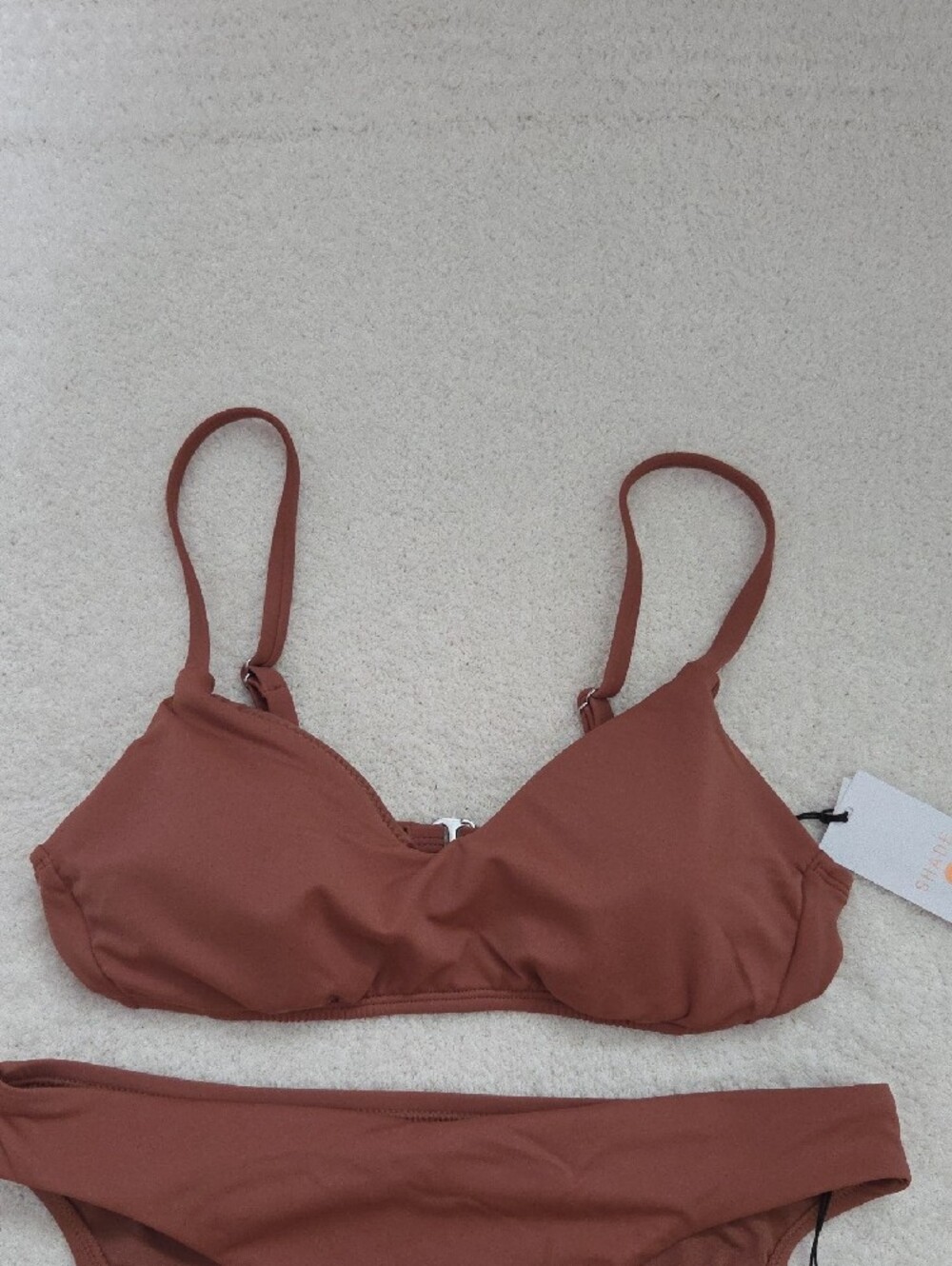 NWT Shade & Shore Mauve Brown Two-Piece Bikini - Picture 2 of 5